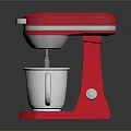 Red Stand Mixer With Silver Mixing Bowl Modern Design Household Electric Appliance