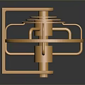 Golden Industrial Equipment with Mechanical Gears and Frame Structure Design