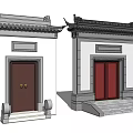 Chinese-style gate head 3d model