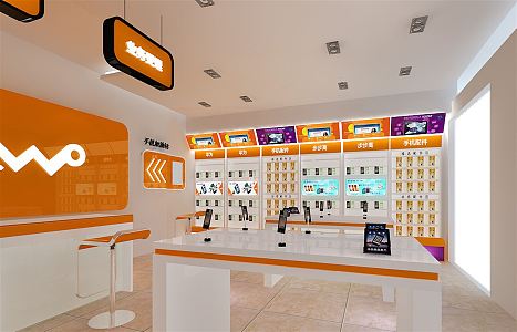 Modern Mobile Phone Shop 3d model