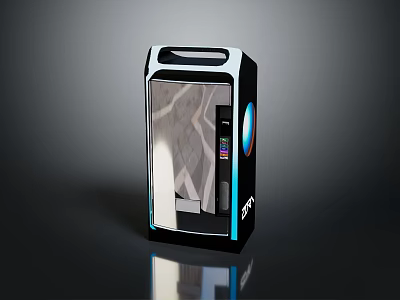 Sleek Modern Commercial Equipment With Vertical Design Transparent Panel And Control Interface 3d model