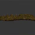 Detailed Topographic Landscape Model With Rugged Mountain Peaks And Natural Texture