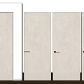 Modern Light Gray Hinged Doors With Minimalist Design And Metal Handles