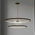 Modern Double Golden Ring Chandelier With Crystal Decoration For Home Interior