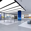 Modern Digital Store With 5G Experience Zone Service Counter Large Screen And Computers 3d model