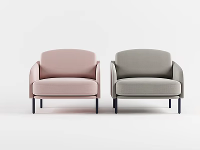 Modern Single Sofa Avant-garde Fabric Yanling Single Sofa Foot Pier 3d model