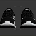Black And White Running Shoes With Mesh Upper Three Stripes Modern Design For Sports