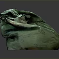Pile Of Crumpled Green Woven Sacks With Textured Fabric And Used Appearance