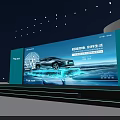 Ultimate Stage Setup With Blue Lights Large Screen Car Display Tech Life Theme 3d model