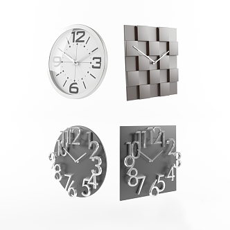 Clock Decorative Wall Decorative Clock Combination 3d model