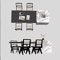 Dining table and chair combination 3d model