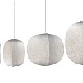 Modern Light Beige Fabric Pendant Lights With Multiple Different Sizes Oval Shapes 3d model