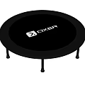 Round OXER Brand Trampoline With Black Frame And Support Legs For Home Fitness Use