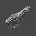 Realistic Silver Animal Skull With Detailed Structure On Black Background 3d model