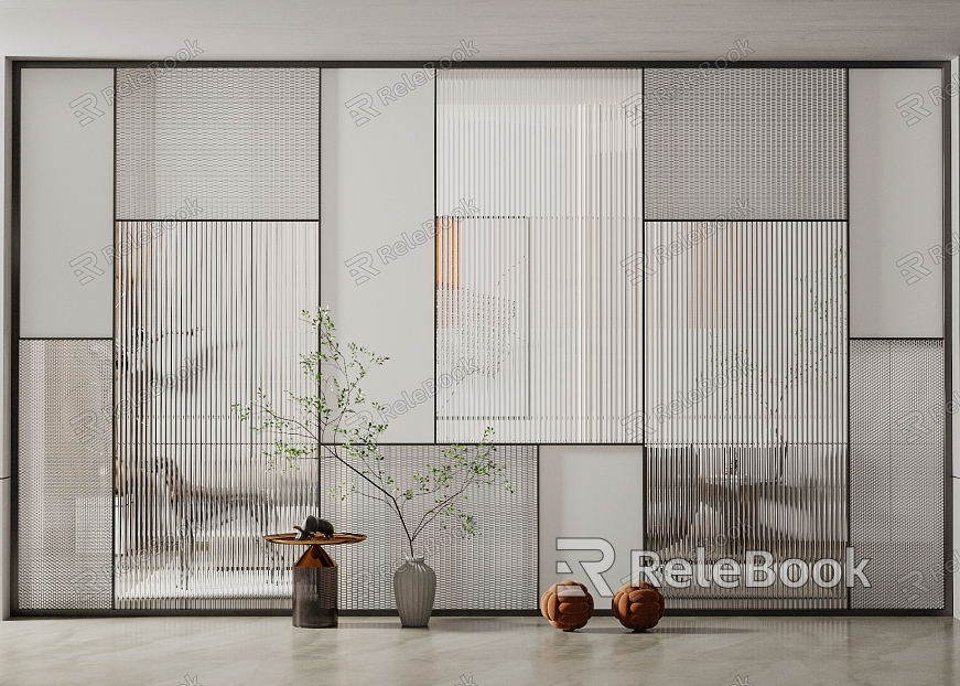 Modern partition glass partition screen model