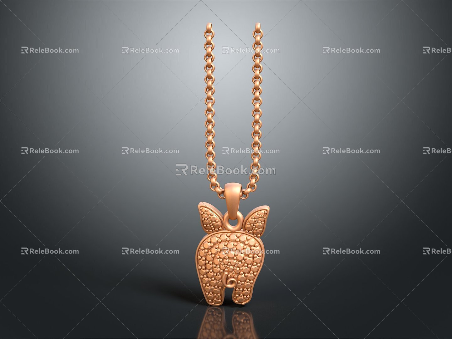 Modern Necklace Piggy Pendant Piggy Pendant Ornament 3d model