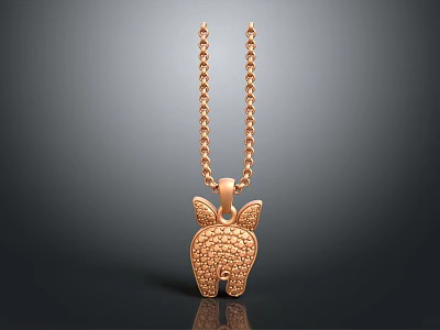 Modern Necklace Piggy Pendant Piggy Pendant Ornament 3d model
