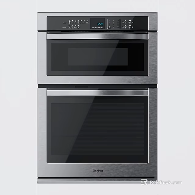 Whirlpool Built In Double Wall Ovens With Stainless Steel And Glass Doors 3d model 