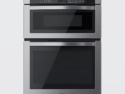 Whirlpool Built In Double Wall Ovens With Stainless Steel And Glass Doors 3d model
