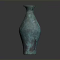 Elegant Turquoise Green Bronze Sculpture With Carved Texture And Classic Design