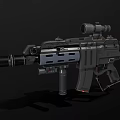 Tactical Modern Military Rifle with Scope Silencer Ergonomic Grip and Futuristic Design