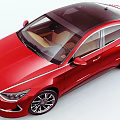 Red Hyundai Car With Modern Sleek Body Design And Alloy Wheels