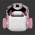 Pink And White Gaming Chair With Ergonomic Design Comfortable Seat And Wheels