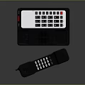 Black Corded Telephone With Desktop Base Handset And Number Keypad