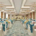 Light Luxury Banquet Hall Wedding Banquet Hall 3d model