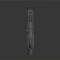 Sci Fi Weapon Featuring Blue Silver Finish Golden Eagle Emblem Brown Grip And Engraved Details