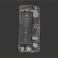 Detailed Mobile Phone Internal Structure With Circuit Components And Battery Parts