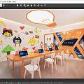 Modern Classroom Children's Programming Training Institution Presentation Room Children's Desks and Chairs 3d model