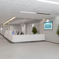 Modern Hospital Triage Desk Interior With Reception Area And Digital Screen