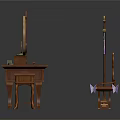 Traditional Chinese Style Wooden Furniture Set With Table Mirror Stool And Chair