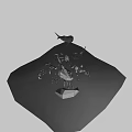 Underwater Game Character Scene With Tuna Fish Jellyfish And Coral Reef