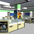 Modern Digital Store Interior Design With Display Cabinets And Electronic Products 3d model