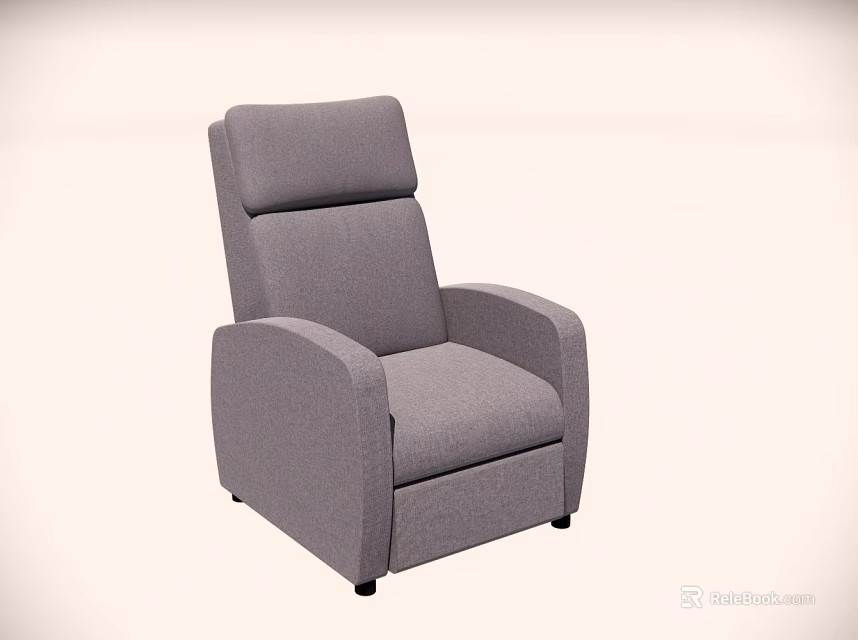 Gray Single Seater Sofa Modern Upholstered Design With Comfortable Armrests And Backrest 3d model