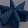 Star Shaped Blue Velvet Decorative Pillow With Modern Plush Soft Design