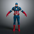 Detailed Captain America Action Figure In Classic Red White Blue Costume With Star Emblem