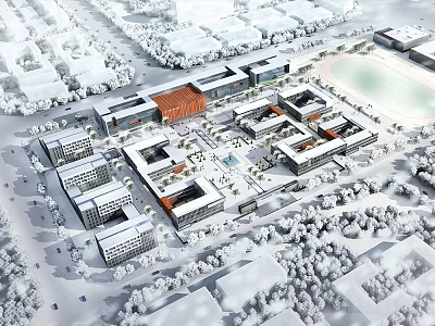 Modern Shanxi Taiyuan Middle School 3d model