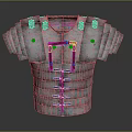 Ancient Metal Armor With Lamellar Plates Decorative Shoulder Pieces And Leather Straps