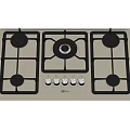 Stainless Steel Gas Stove Kitchen Appliance With Multiple Burners And Control Knobs