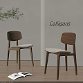 Light Wooden Single Chair With Beige Cushion In Minimalist Interior Design