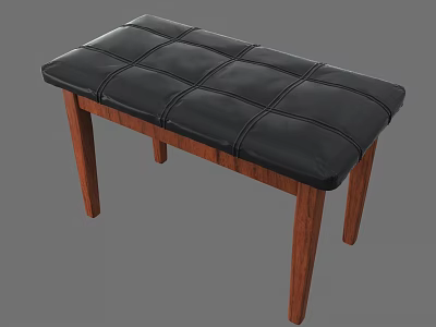 Modern Single Chair Design With Black Leather Tufted Cushion And Wooden Legs 3d model