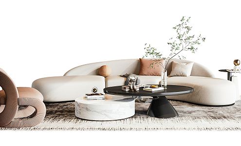 Modern sofa coffee table combination 3d model