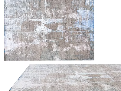 Modern Square Rug With Gray White Blue Abstract Textured Design For Interior Decor 3d model