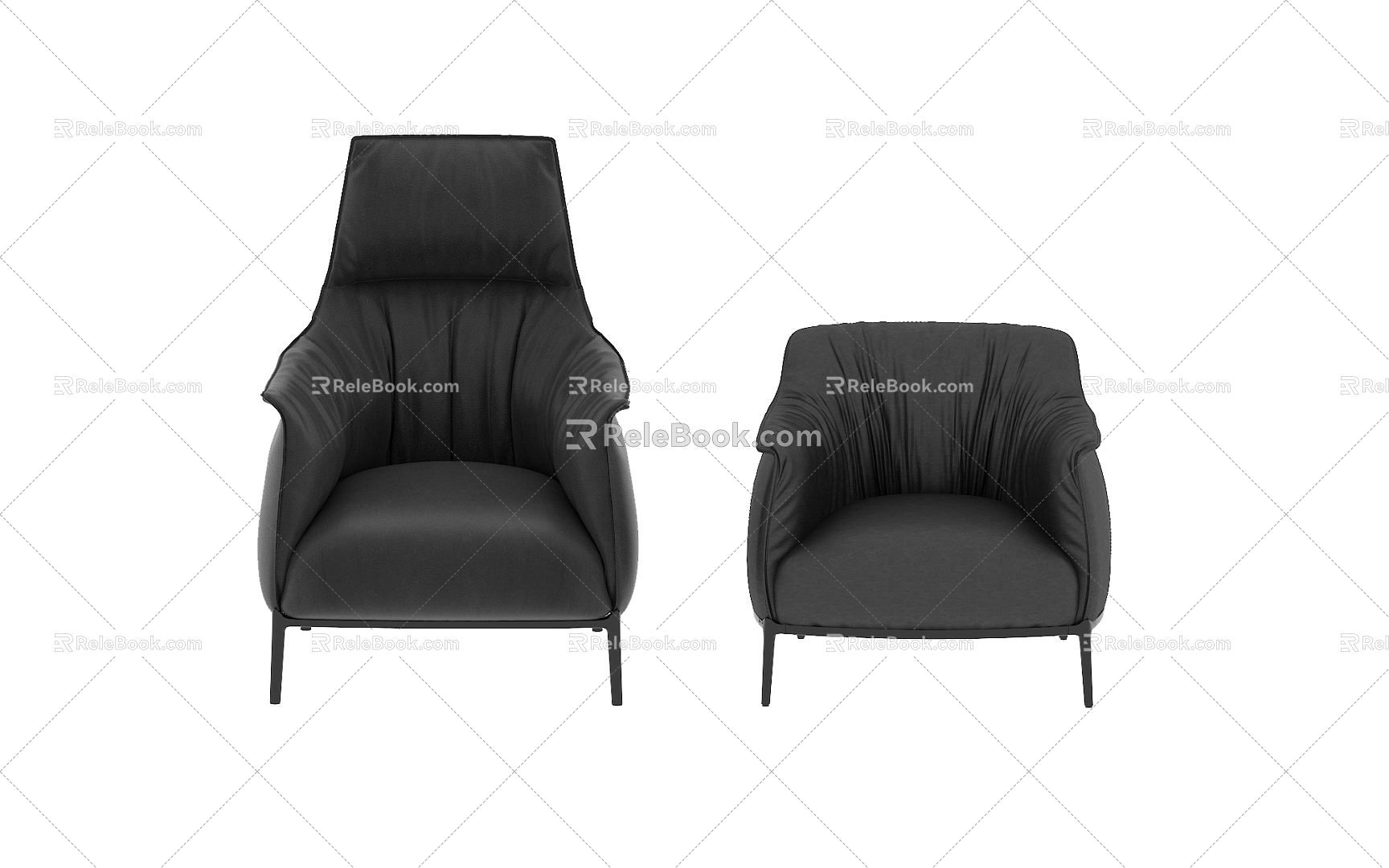 Sofa Leisure Sofa Leisure Area Leather Sofa Black Sofa 3d model