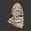 Stylish Plaid Hooded Scarf With Classic Check Pattern And Soft Fabric Texture
