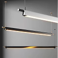 Modern Linear Pendant Lighting Fixtures With Sleek Metal Frame And LED Illumination