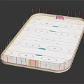 Ice Hockey Rink Interior Layout With White Surface Lines And Blue Markings
